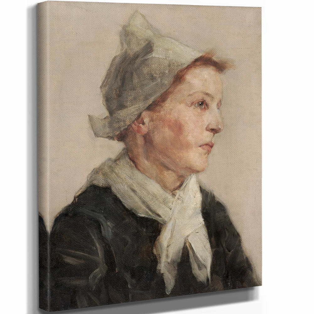 Frederick Gottwald 11" x 14" / Stretched Canvas Wrap Head Of A Woman By Frederick Gottwald