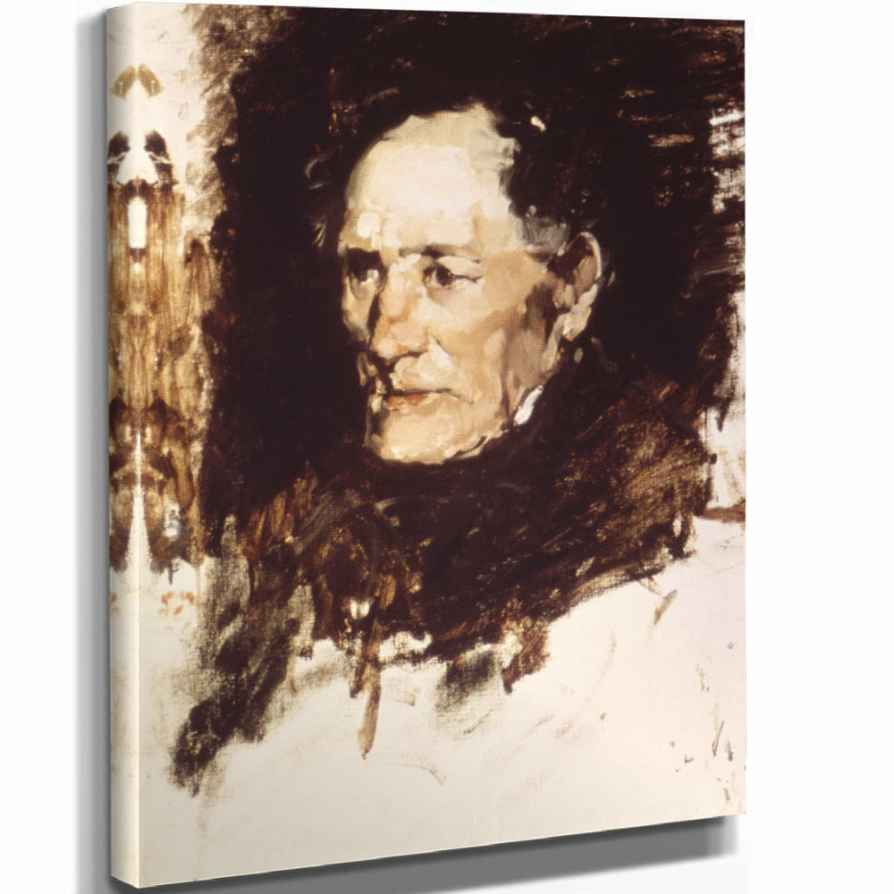 Frank Duveneck 11" x 14" / Stretched Canvas Wrap Head Of An Old Man By Frank Duveneck