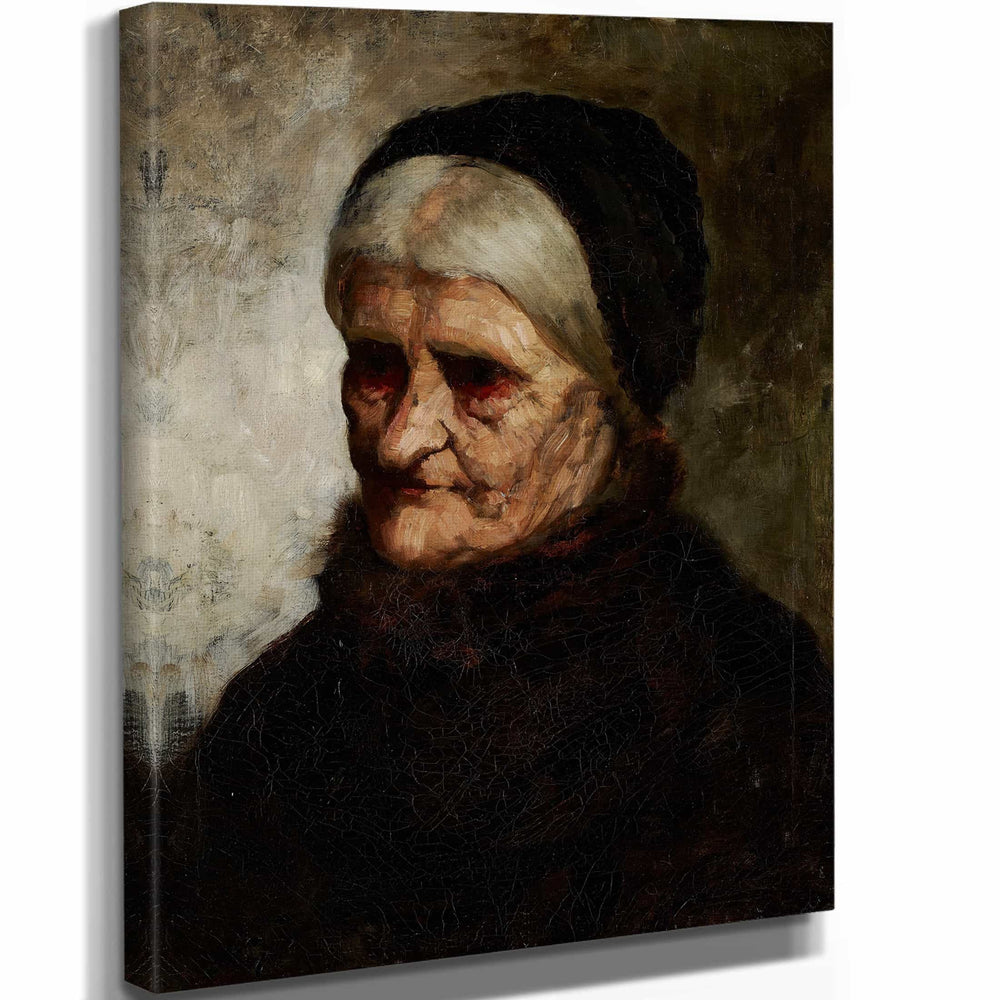 Robert Koehler 11" x 14" / Stretched Canvas Wrap Head Of An Old Woman By Robert Koehler