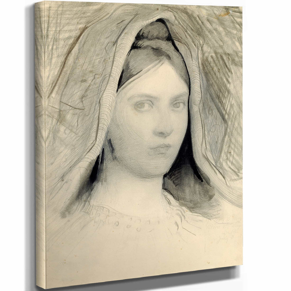 Abbott Handerson Thayer 11" x 14" / Stretched Canvas Wrap Head Of Mary B Thayer By Abbott Handerson Thayer