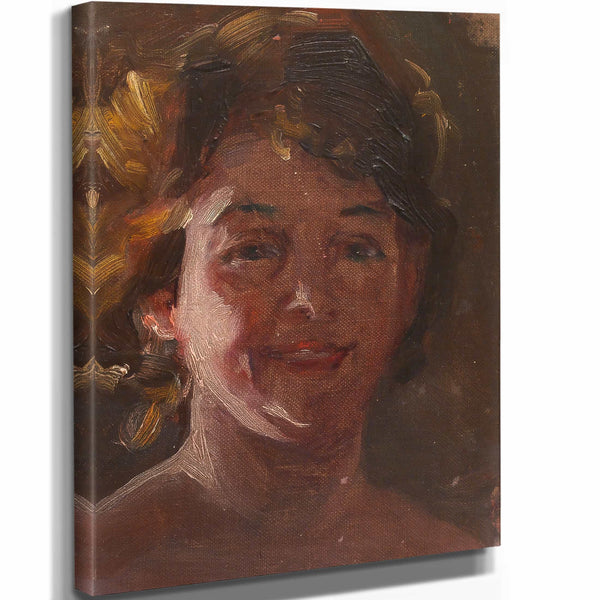 Alice Pike Barney 11" x 14" / Stretched Canvas Wrap Head Of The Artist By Alice Pike Barney