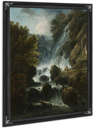 Hermit Praying At The Waterfall By Charles Santoire De Varenne