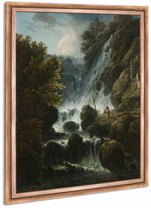 Hermit Praying At The Waterfall By Charles Santoire De Varenne