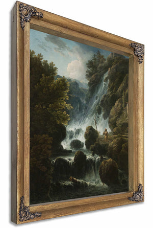 Hermit Praying At The Waterfall By Charles Santoire De Varenne