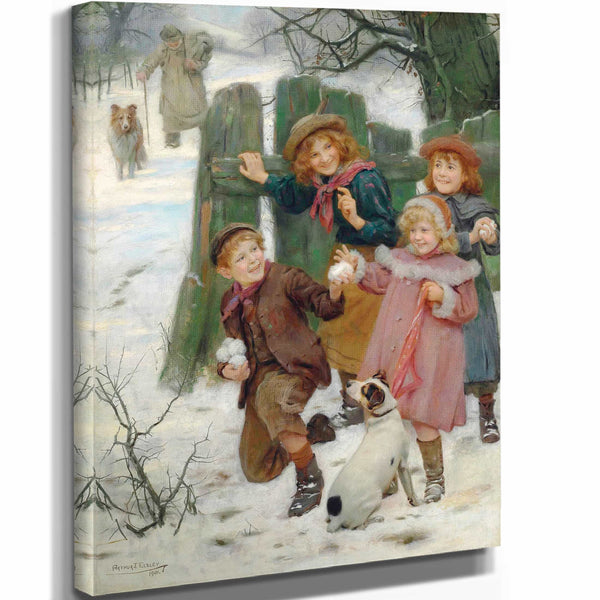 Arthur John Elsley 11" x 14" / Stretched Canvas Wrap Hold Uphere He Comes By Arthur John Elsley