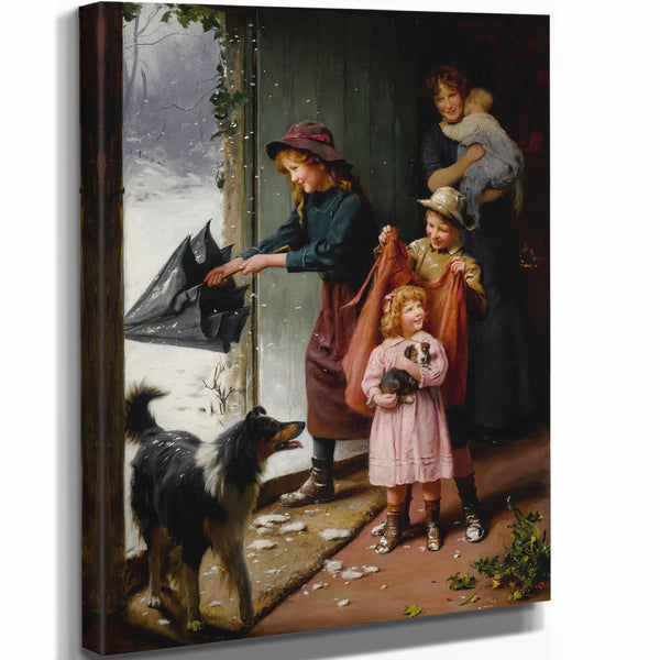 Arthur John Elsley 11" x 14" / Stretched Canvas Wrap Home At Last By Arthur John Elsley