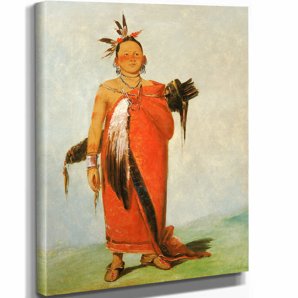 George Catlin 11" x 14" / Stretched Canvas Wrap Hongs Kay Dee Great Chief Son Of The Smoke By George Catlin