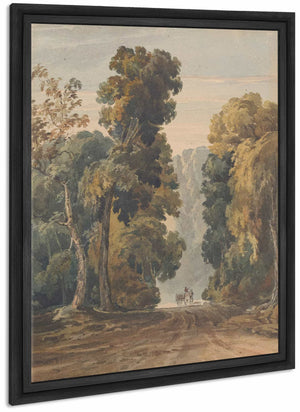 Horse Cart And Driver On Wide Tree Lined Lane By Thomas Sully