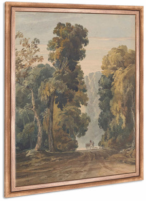 Horse Cart And Driver On Wide Tree Lined Lane By Thomas Sully