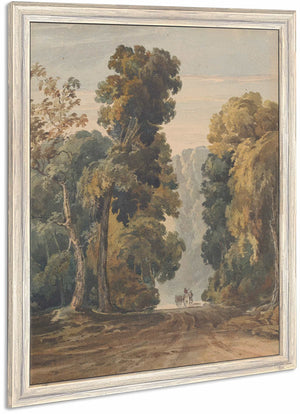 Horse Cart And Driver On Wide Tree Lined Lane By Thomas Sully