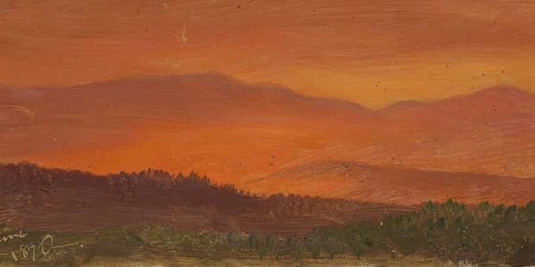 Frederic Edwin Church Hudson Valley And Distant Mountains At Sunset By Frederic Edwin Church