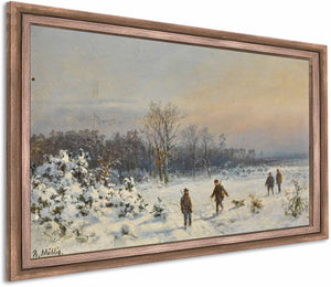 Hunters In The Snow By Bernhard Muhlig