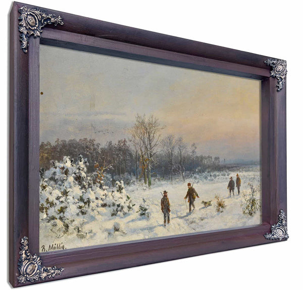 Hunters In The Snow By Bernhard Muhlig