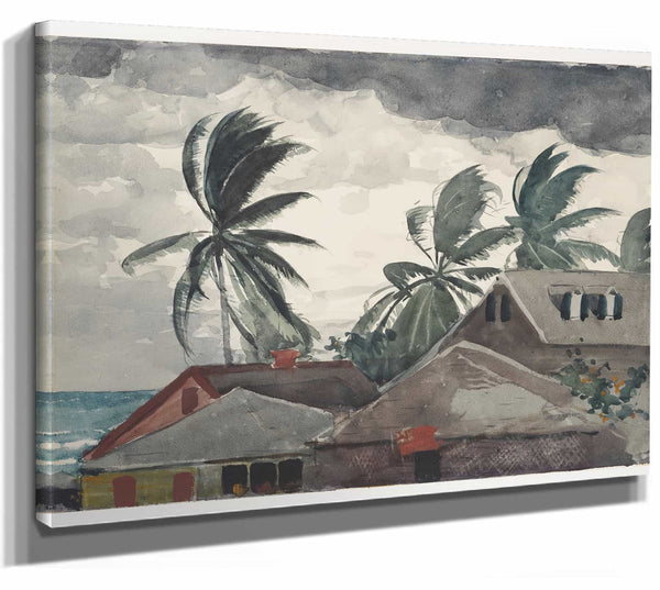 Winslow Homer 14" x 11" / Stretched Canvas Wrap Hurricane Bahamas By Winslow Homer