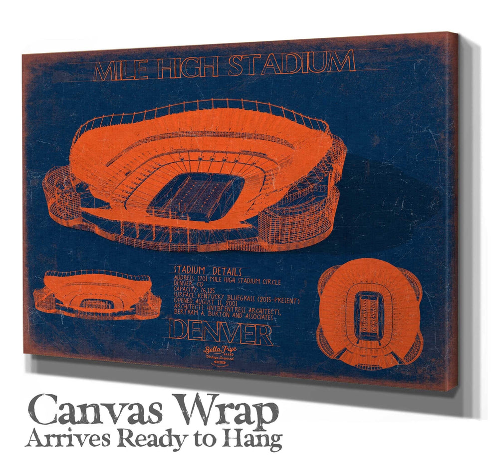 Bella Frye Home & Garden > Decor > Artwork Mile High Stadium Wall Art - Original Denver Broncos Team Color Print