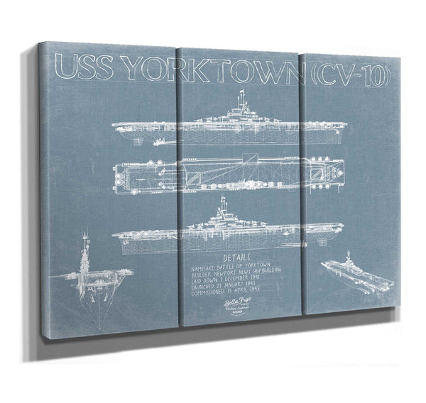 Bella Frye Home & Garden > Decor > Artwork USS Yorktown CV-10 Blueprint Wall Art - Original Carrier Print