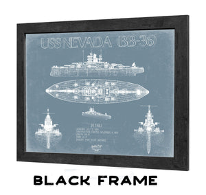 Bella Frye Home & Garden > Decor > Artwork USS Nevada (BB-36) Blueprint Wall Art - Original Battleship Print