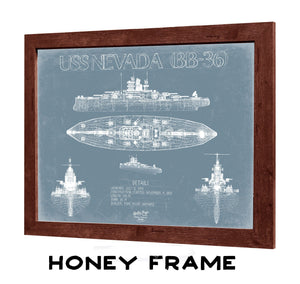 Bella Frye Home & Garden > Decor > Artwork USS Nevada (BB-36) Blueprint Wall Art - Original Battleship Print