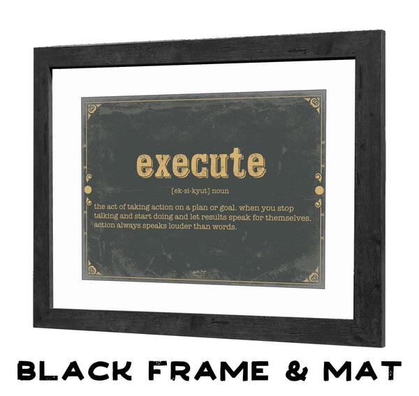 Bella Frye Home & Garden > Decor > Artwork Execute Word Definition Wall Art - Gift for Strength Dictionary Artwork