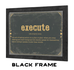 Bella Frye Home & Garden > Decor > Artwork Execute Word Definition Wall Art - Gift for Strength Dictionary Artwork