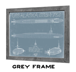Bella Frye Home & Garden > Decor > Artwork USS Alaska (SSBN-732) Blueprint Wall Art - Original Submarine Print