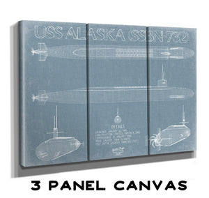 Bella Frye Home & Garden > Decor > Artwork USS Alaska (SSBN-732) Blueprint Wall Art - Original Submarine Print