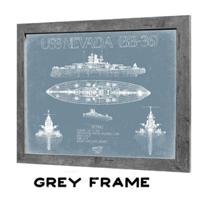 Bella Frye Home & Garden > Decor > Artwork USS Nevada (BB-36) Blueprint Wall Art - Original Battleship Print
