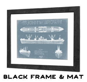 Bella Frye Home & Garden > Decor > Artwork SS John W. Brown Blueprint Wall Art - Original Liberty Ship Print