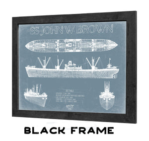 Bella Frye Home & Garden > Decor > Artwork SS John W. Brown Blueprint Wall Art - Original Liberty Ship Print