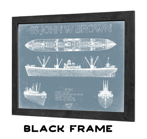 Bella Frye Home & Garden > Decor > Artwork SS John W. Brown Blueprint Wall Art - Original Liberty Ship Print