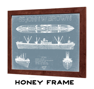 Bella Frye Home & Garden > Decor > Artwork SS John W. Brown Blueprint Wall Art - Original Liberty Ship Print