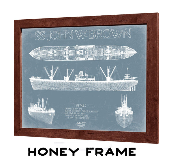 Bella Frye Home & Garden > Decor > Artwork SS John W. Brown Blueprint Wall Art - Original Liberty Ship Print