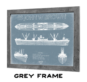 Bella Frye Home & Garden > Decor > Artwork SS John W. Brown Blueprint Wall Art - Original Liberty Ship Print