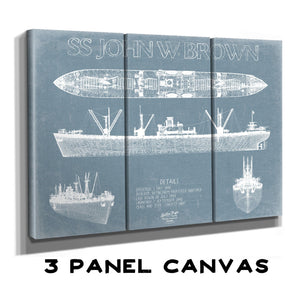 Bella Frye Home & Garden > Decor > Artwork SS John W. Brown Blueprint Wall Art - Original Liberty Ship Print
