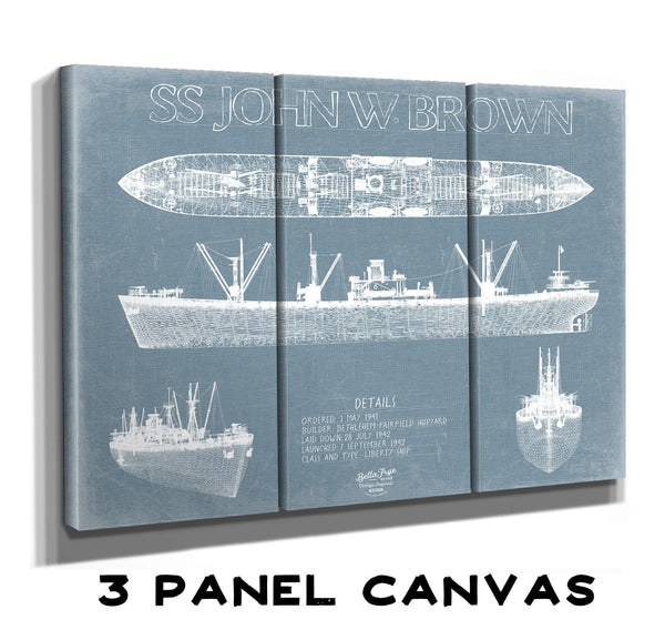 Bella Frye Home & Garden > Decor > Artwork SS John W. Brown Blueprint Wall Art - Original Liberty Ship Print