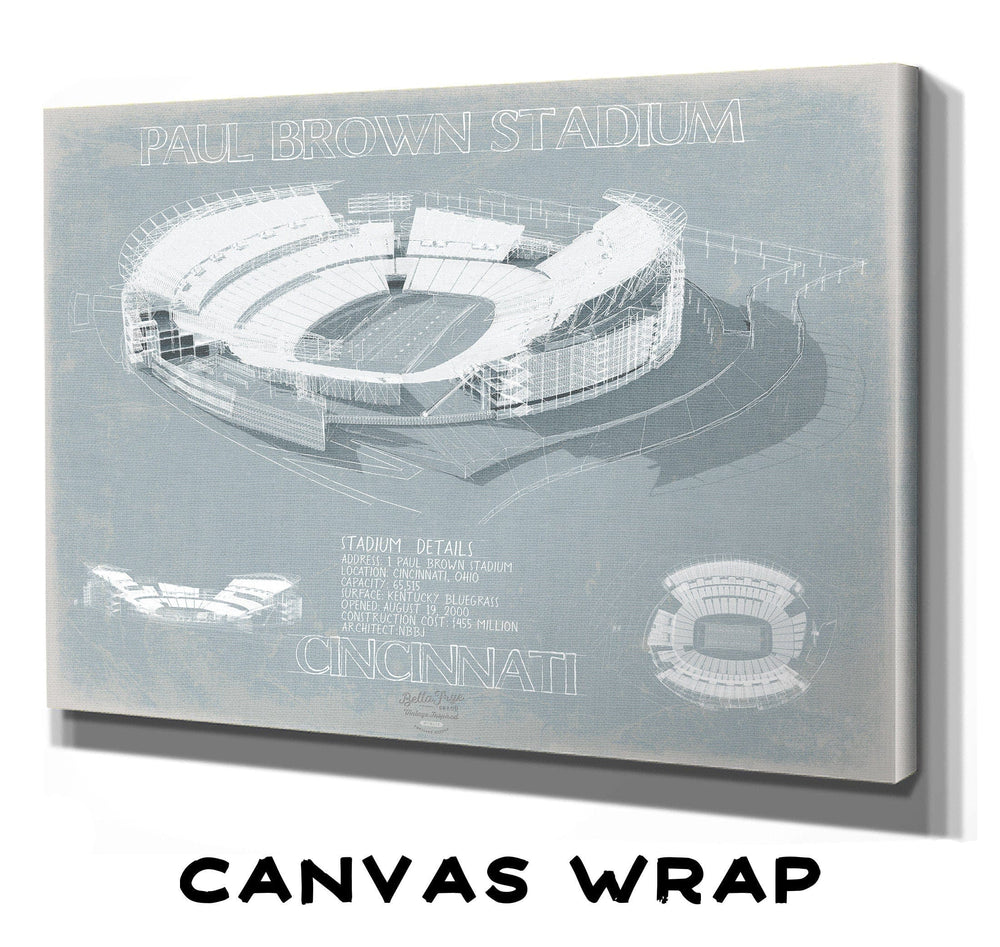 Bella Frye Home & Garden > Decor > Artwork Paul Brown Stadium Wall Art - Original Cincinnati Bengals Blueprint Wall Art