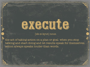 Bella Frye Home & Garden > Decor > Artwork Execute Word Definition Wall Art - Gift for Strength Dictionary Artwork