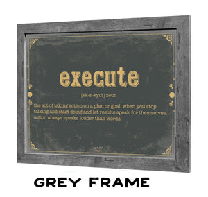 Bella Frye Home & Garden > Decor > Artwork Execute Word Definition Wall Art - Gift for Strength Dictionary Artwork