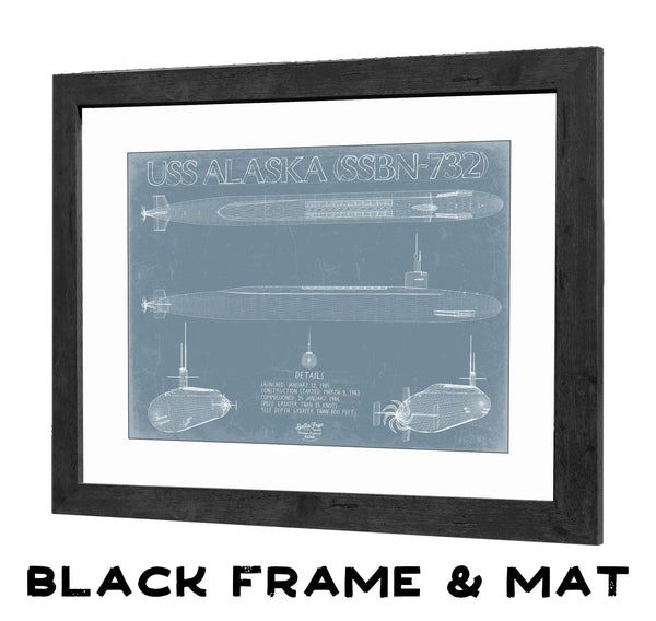 Bella Frye Home & Garden > Decor > Artwork USS Alaska (SSBN-732) Blueprint Wall Art - Original Submarine Print
