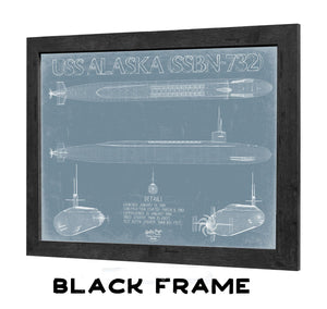 Bella Frye Home & Garden > Decor > Artwork USS Alaska (SSBN-732) Blueprint Wall Art - Original Submarine Print