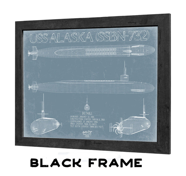 Bella Frye Home & Garden > Decor > Artwork USS Alaska (SSBN-732) Blueprint Wall Art - Original Submarine Print
