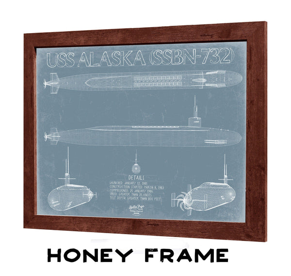 Bella Frye Home & Garden > Decor > Artwork USS Alaska (SSBN-732) Blueprint Wall Art - Original Submarine Print