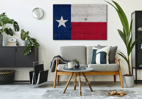 Bella Frye Texas Flag Wall Art - Vintage State of Texas Sign