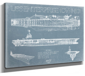 Bella Frye USS Enterprise (CVN-80) Blueprint Wall Art - Original Carrier Print