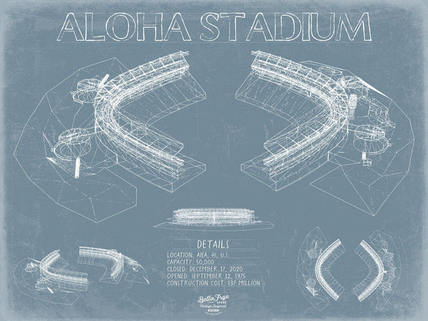 Bella Frye Home & Garden > Decor > Artwork Aloha Stadium Wall Art - Original Aloha Stadium Print