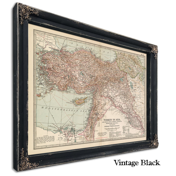 Framed Turkey In Asia Vintage Map - Ornate Embellishment Frame with Print