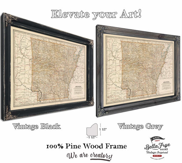 two framed maps of the state of minnesota