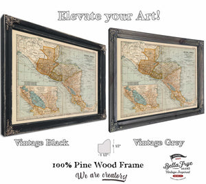 two framed maps of the united states