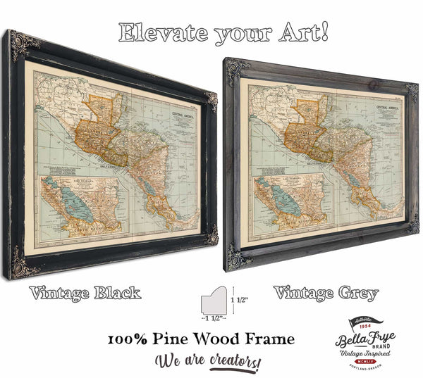 two framed maps of the united states