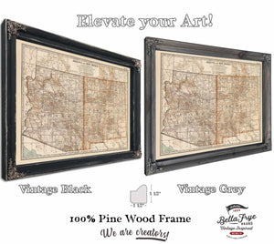 two framed maps of the state of virginia